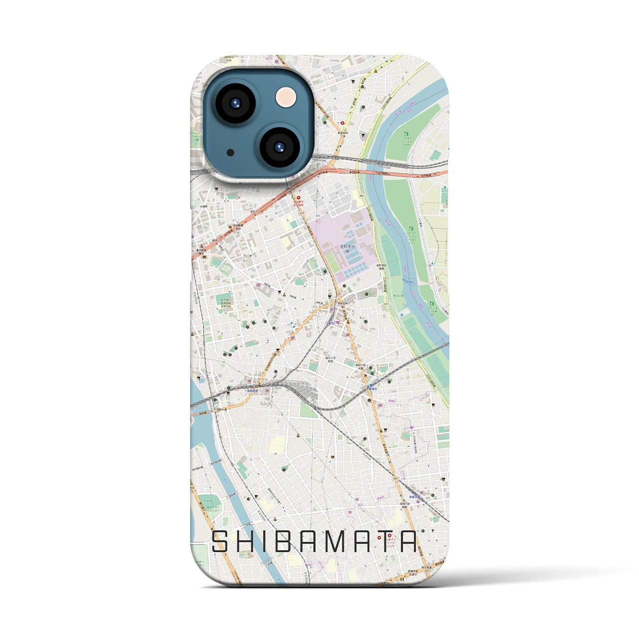 【柴又(東京都)】地図柄iPhoneケース(バックカバータイプ)