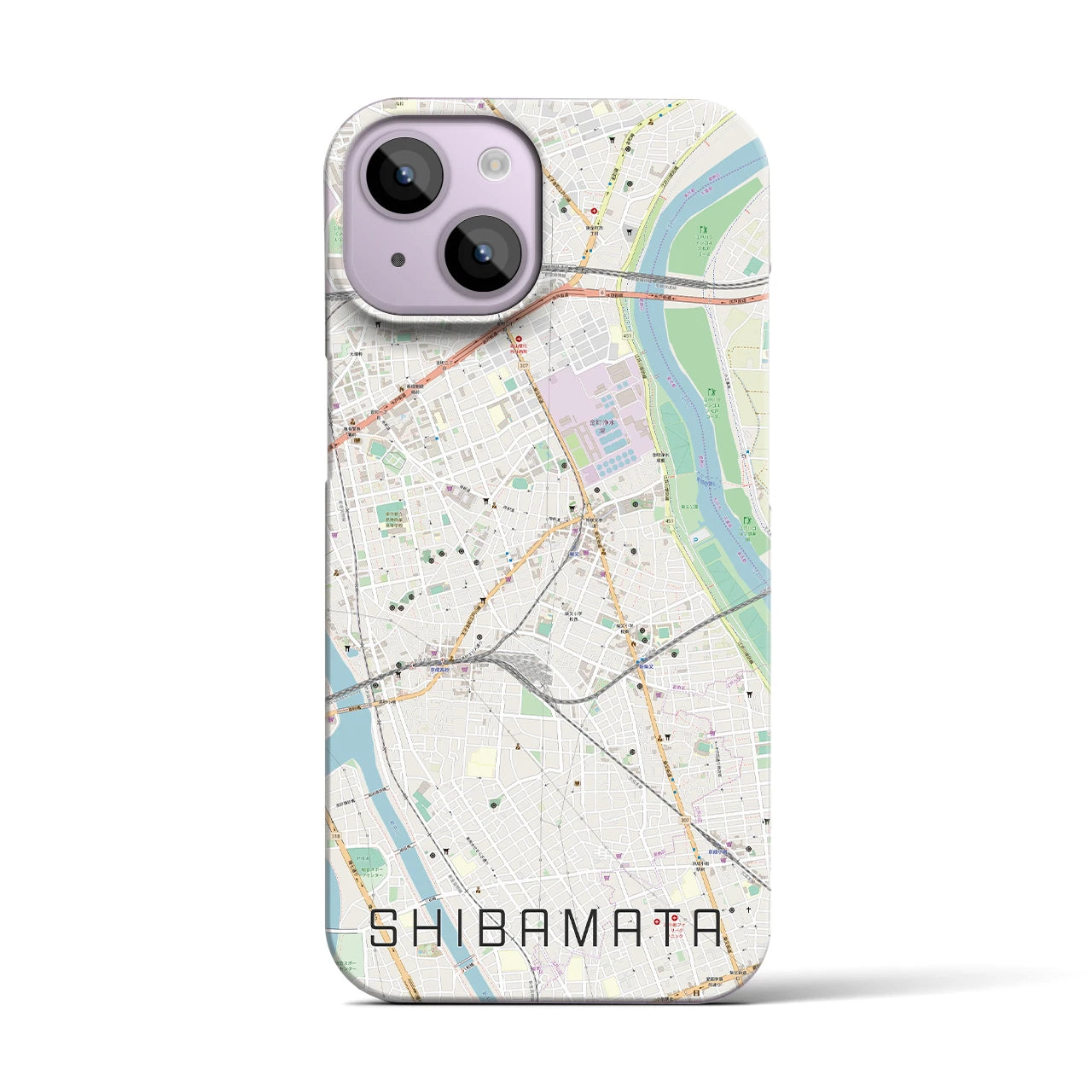 【柴又(東京都)】地図柄iPhoneケース(バックカバータイプ)