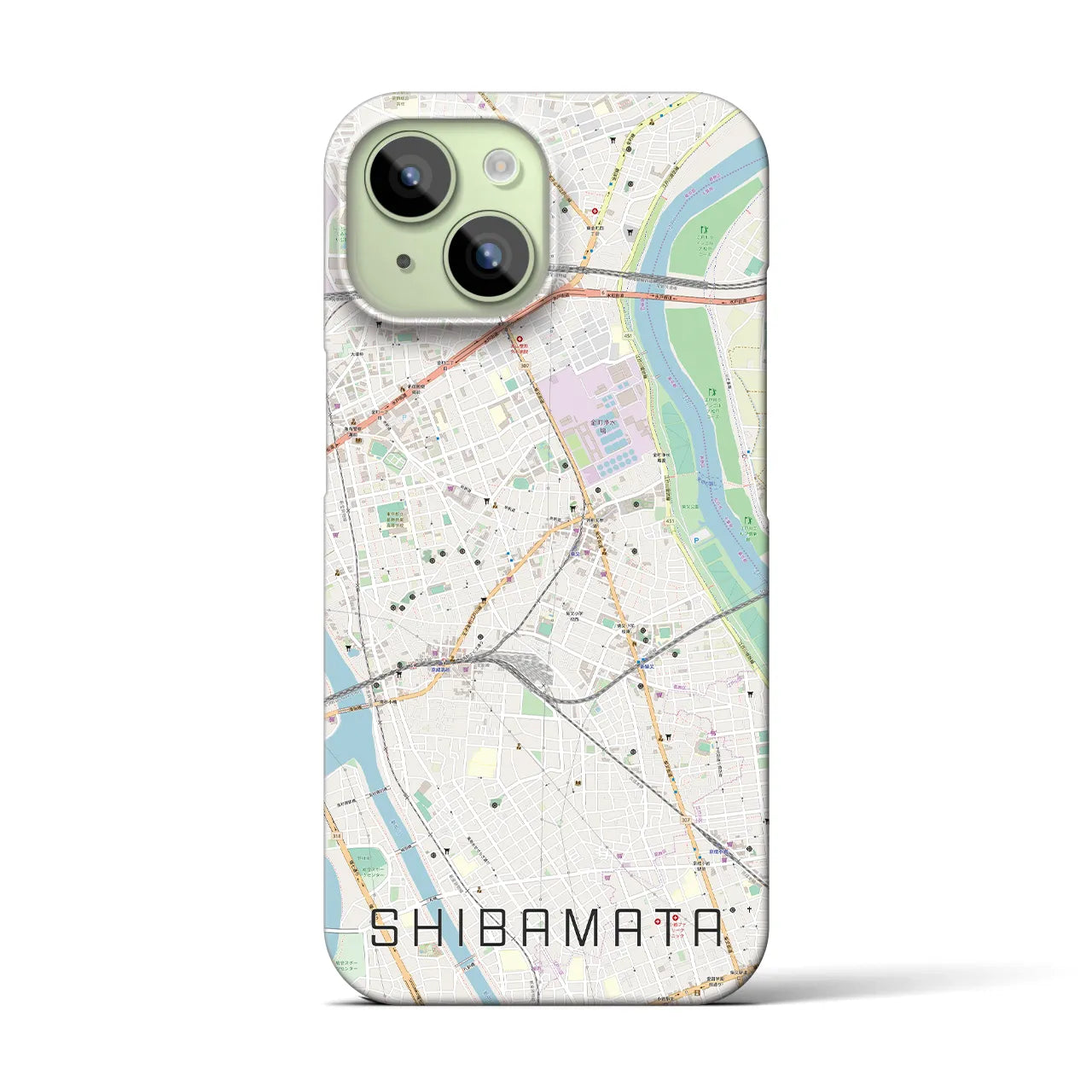 【柴又(東京都)】地図柄iPhoneケース(バックカバータイプ)