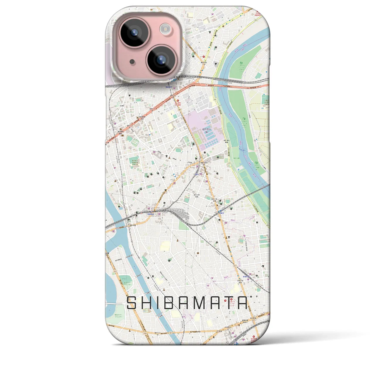 【柴又(東京都)】地図柄iPhoneケース(バックカバータイプ)