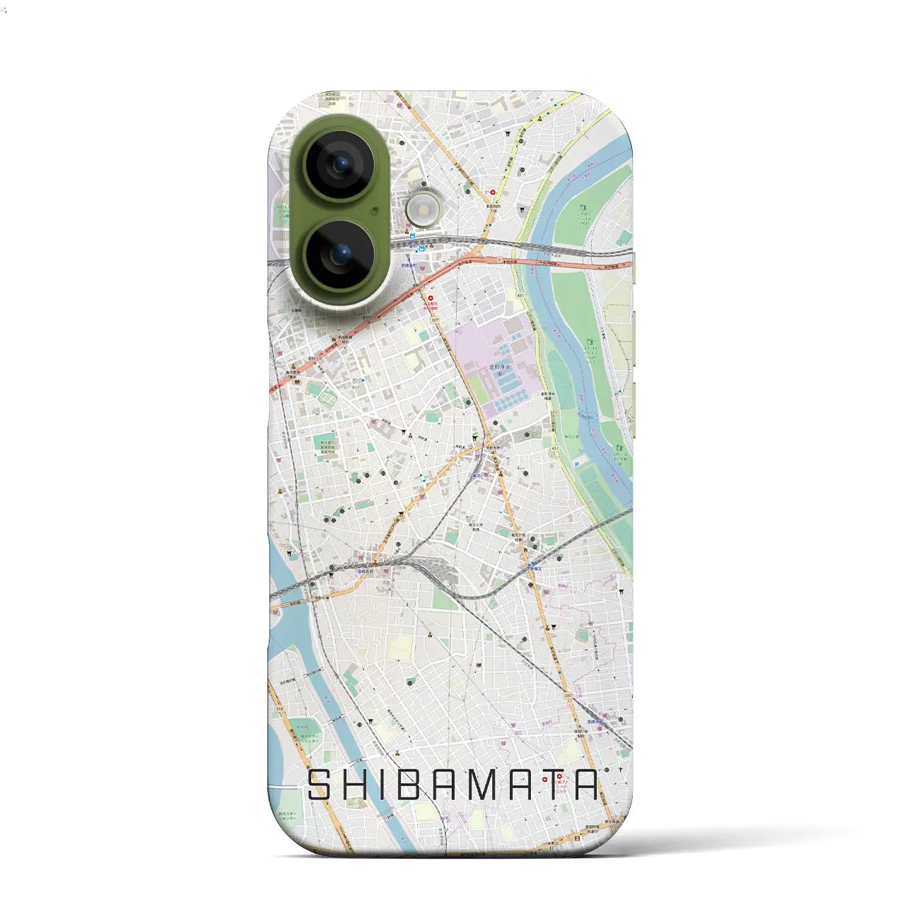 【柴又(東京都)】地図柄iPhoneケース(バックカバータイプ)ブラック・iPhone 17 Pro Max 用
