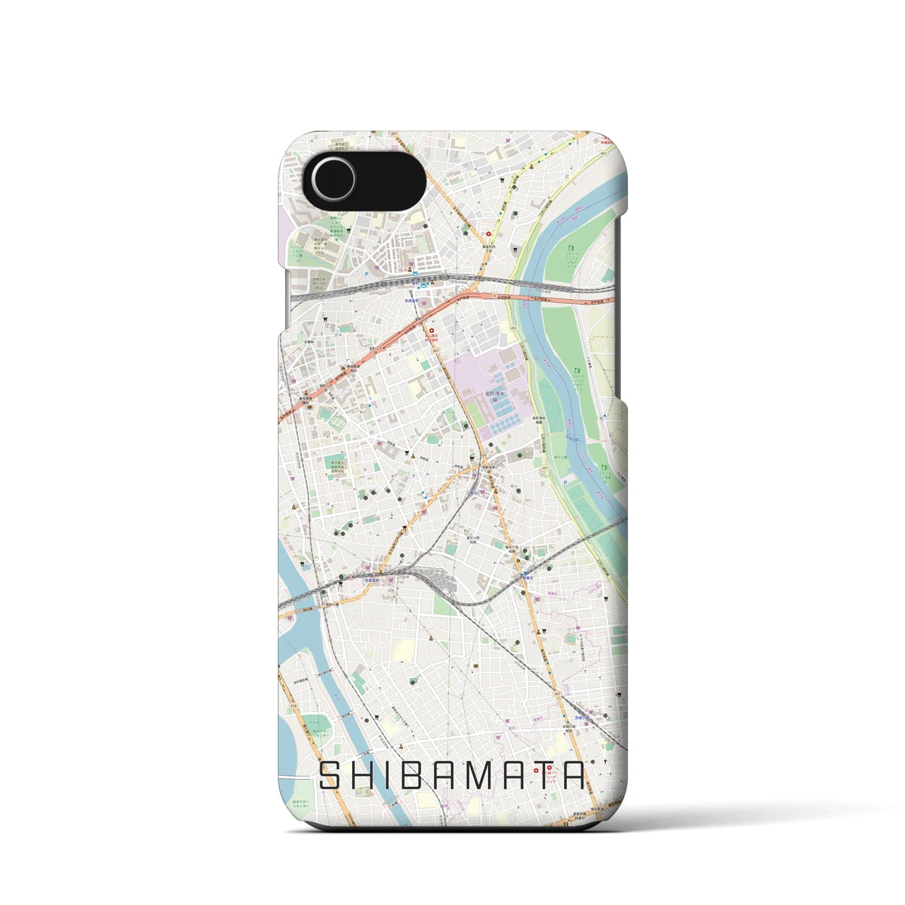 【柴又(東京都)】地図柄iPhoneケース(バックカバータイプ)
