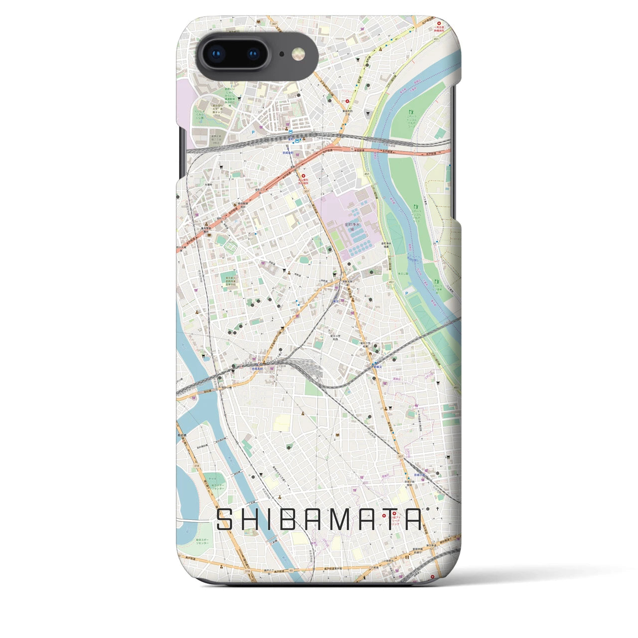 【柴又(東京都)】地図柄iPhoneケース(バックカバータイプ)