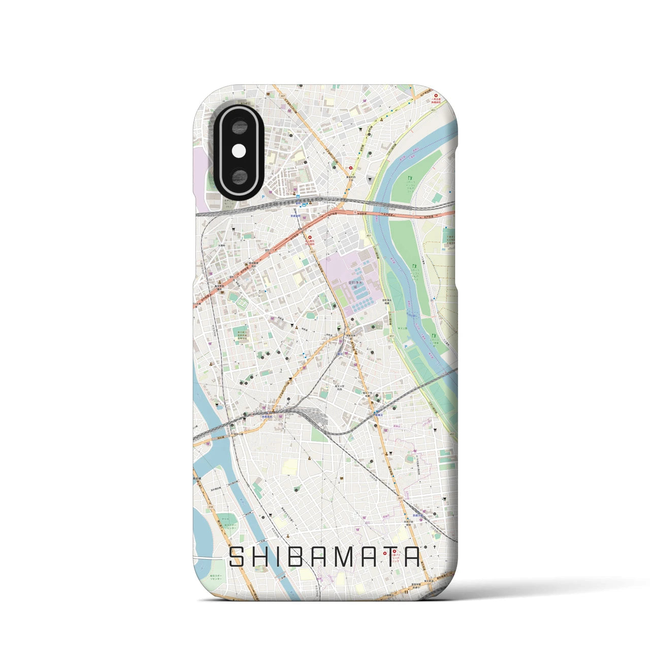 【柴又(東京都)】地図柄iPhoneケース(バックカバータイプ)
