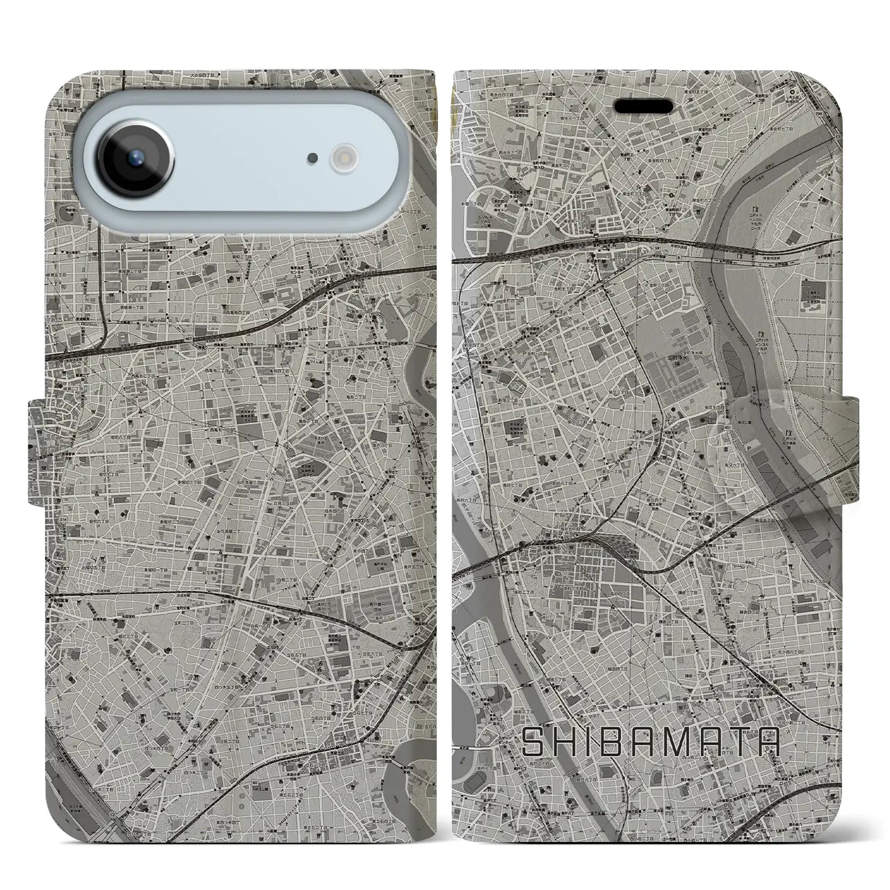 【柴又(東京都)】地図柄iPhoneケース(手帳タイプ)