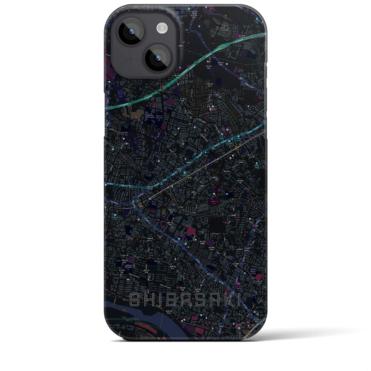 【柴崎(東京都)】地図柄iPhoneケース(バックカバータイプ)