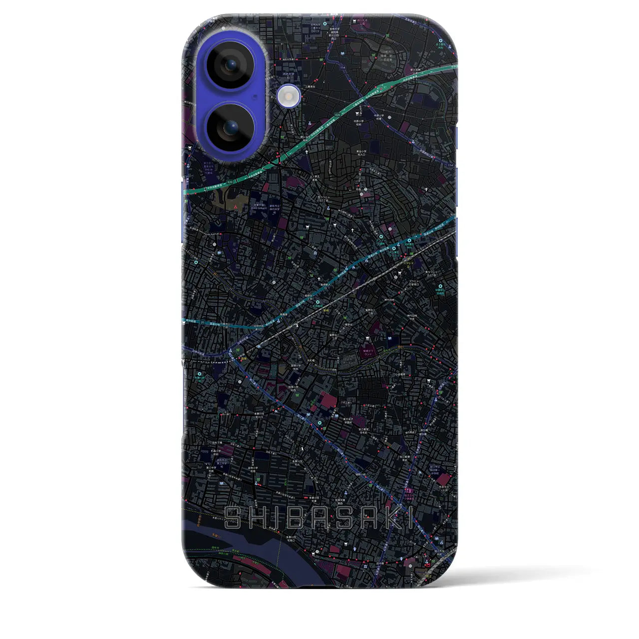 【柴崎(東京都)】地図柄iPhoneケース(バックカバータイプ)