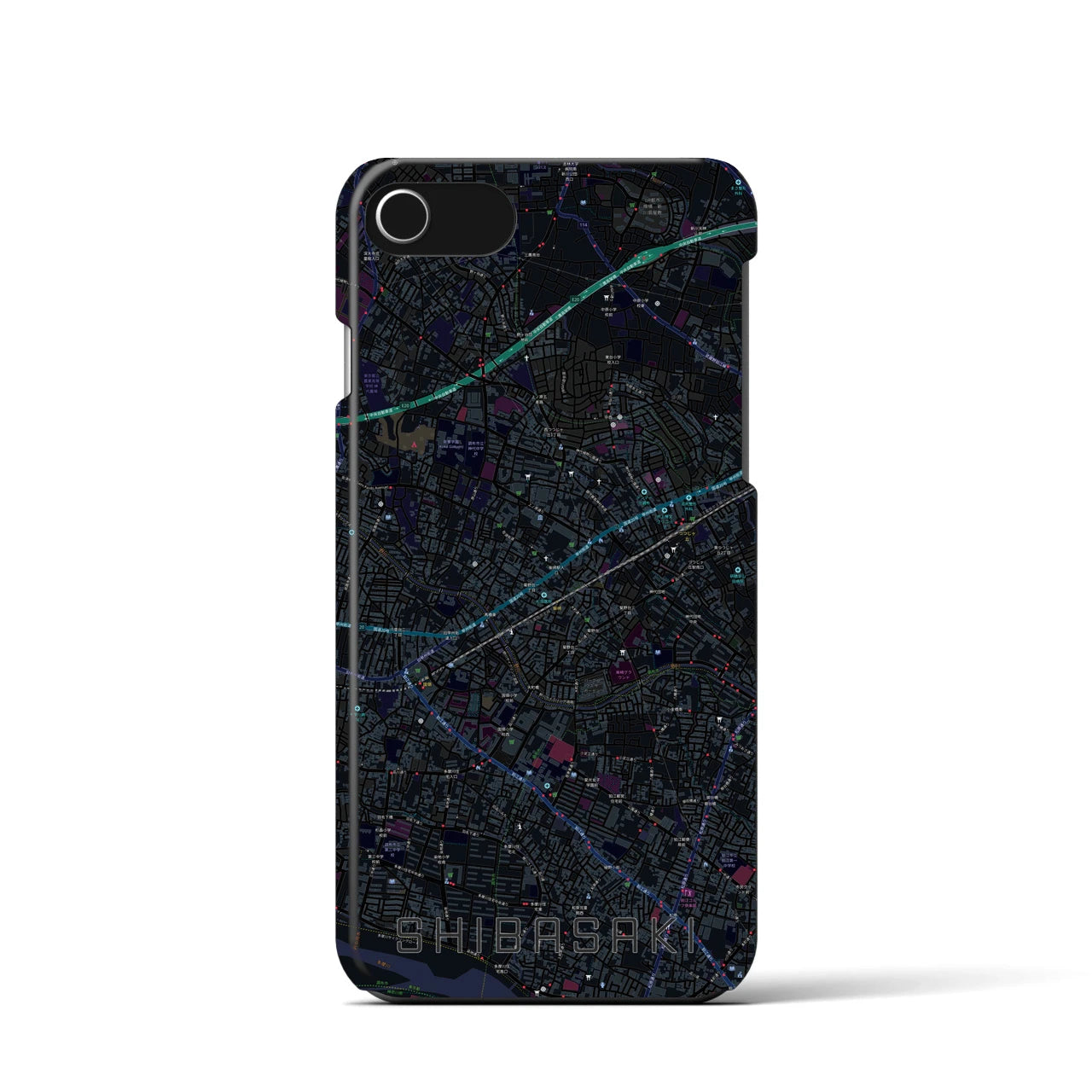 【柴崎(東京都)】地図柄iPhoneケース(バックカバータイプ)