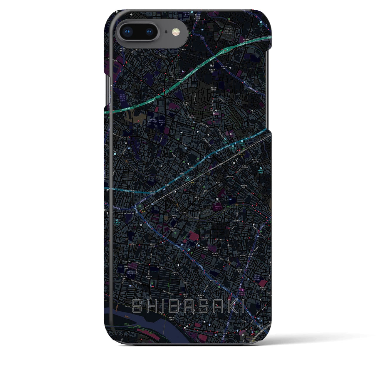 【柴崎(東京都)】地図柄iPhoneケース(バックカバータイプ)