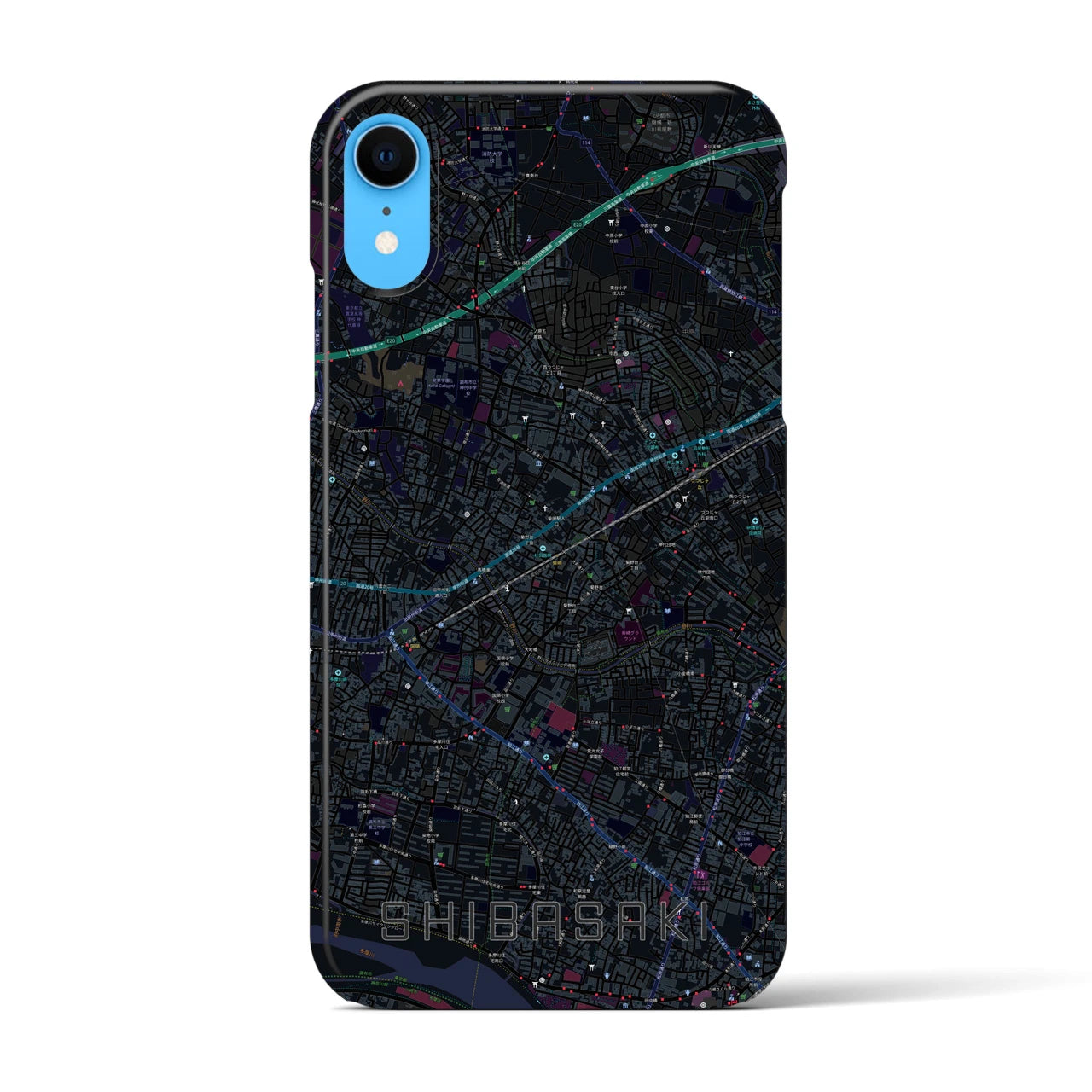 【柴崎(東京都)】地図柄iPhoneケース(バックカバータイプ)