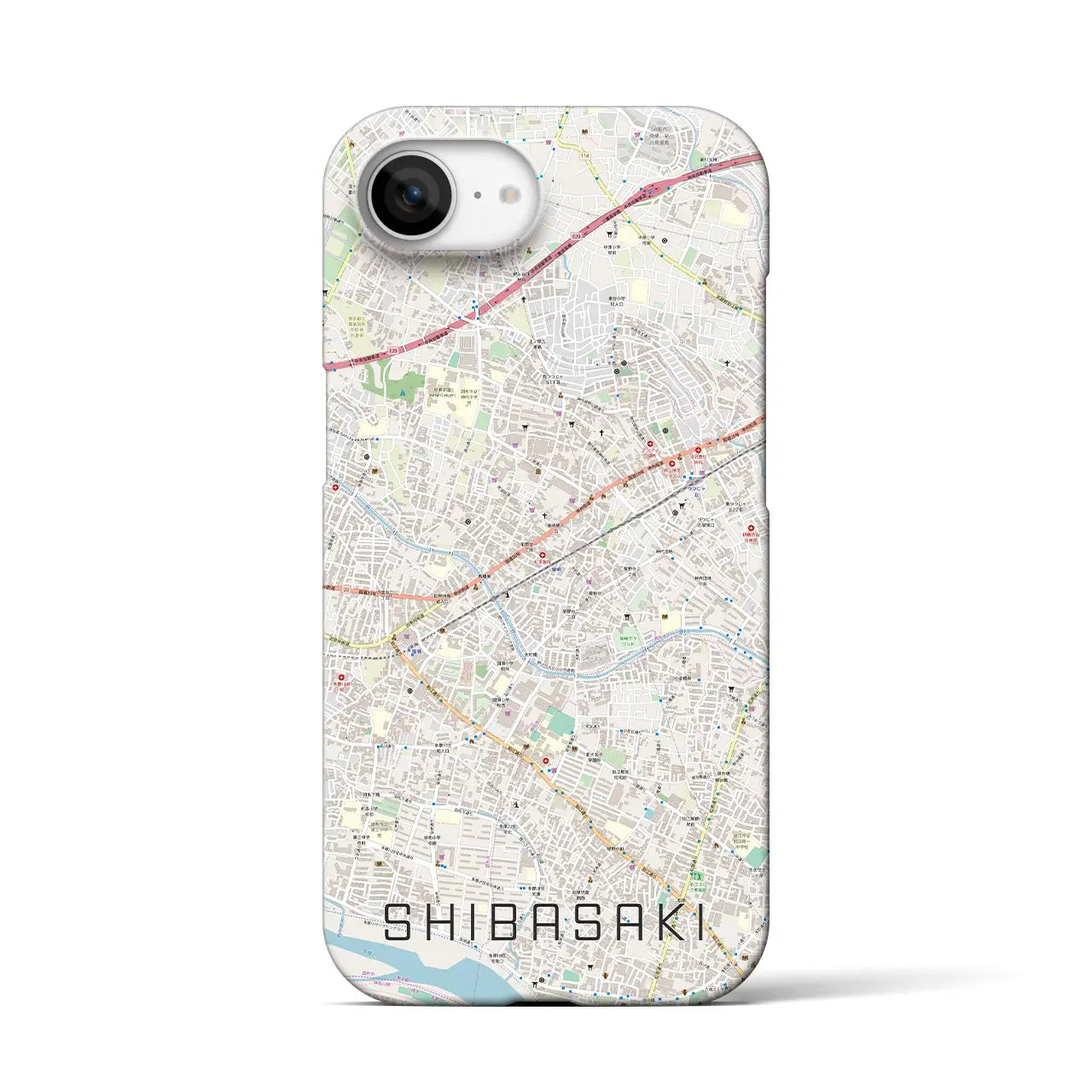 【柴崎(東京都)】地図柄iPhoneケース(バックカバータイプ)