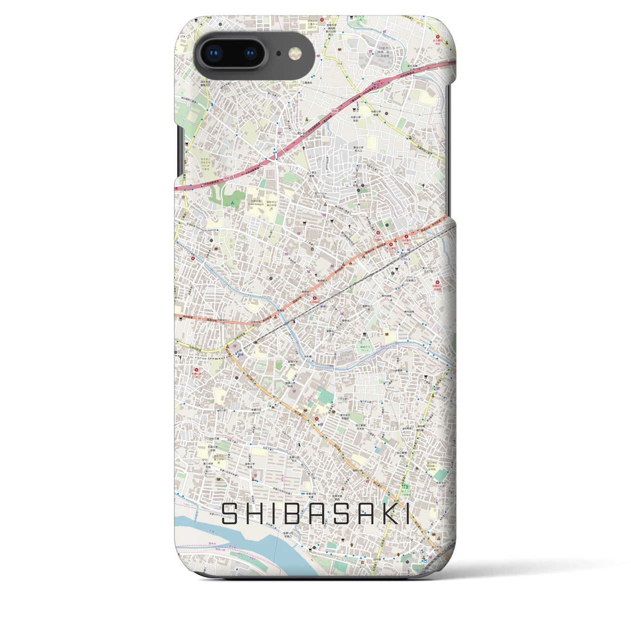 【柴崎(東京都)】地図柄iPhoneケース(バックカバータイプ)