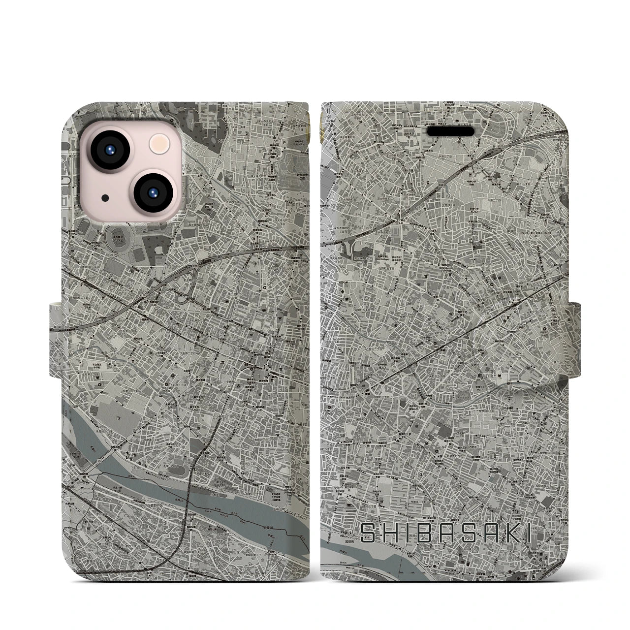 【柴崎(東京都)】地図柄iPhoneケース(手帳タイプ)