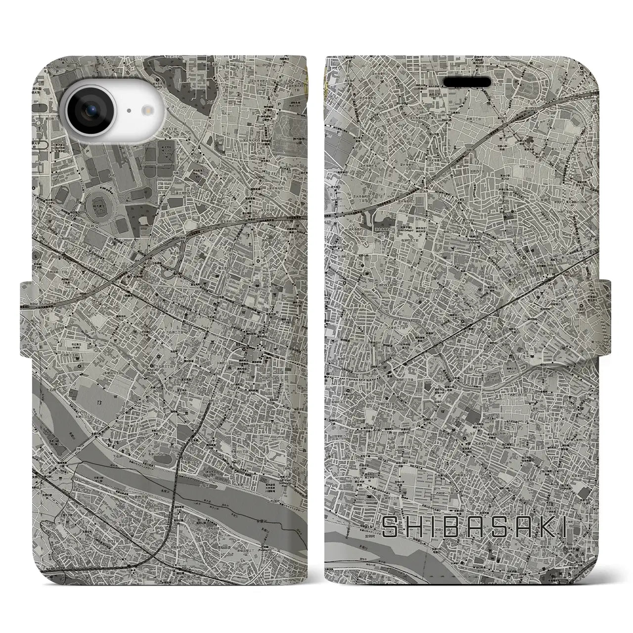 【柴崎(東京都)】地図柄iPhoneケース(手帳タイプ)