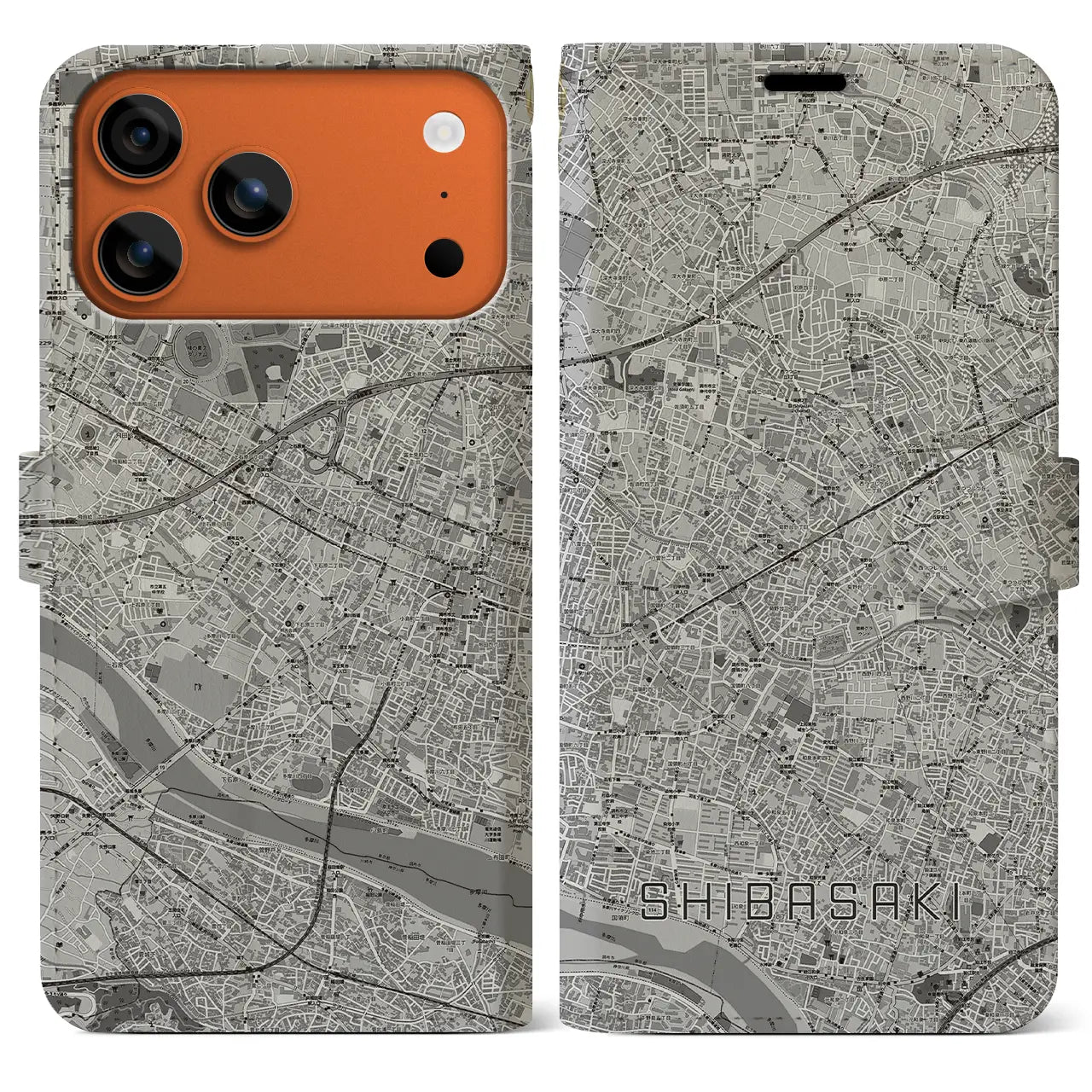 【柴崎(東京都)】地図柄iPhoneケース(手帳タイプ)