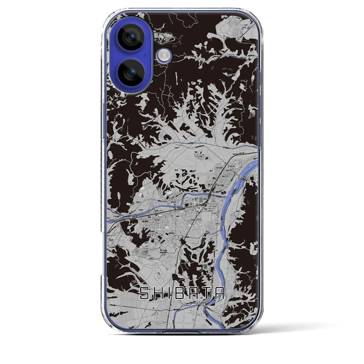【柴田(宮城県)】地図柄iPhoneケース(クリアタイプ)モノトーン・iPhone 16 Pro Max 用