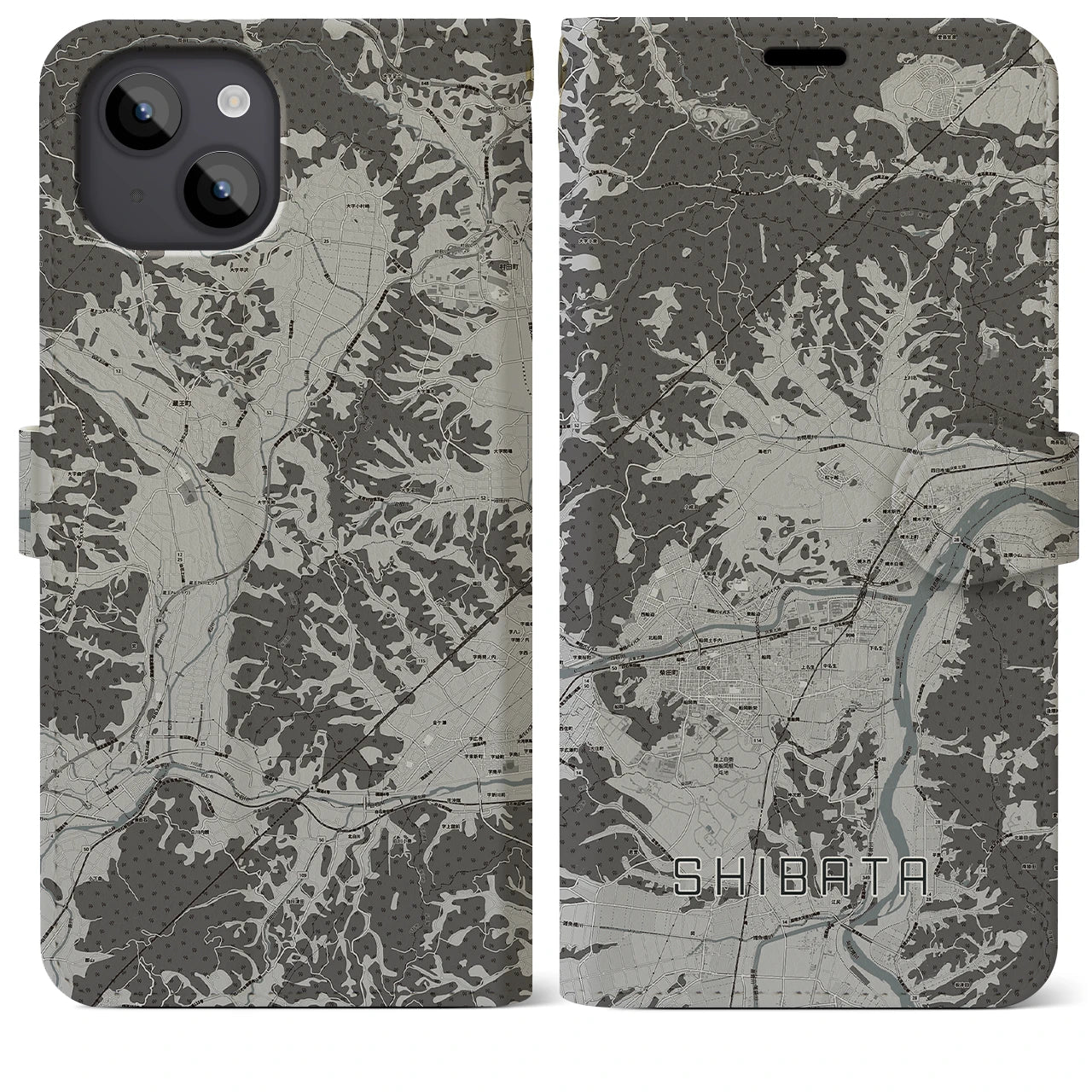 【柴田(宮城県)】地図柄iPhoneケース(手帳タイプ)