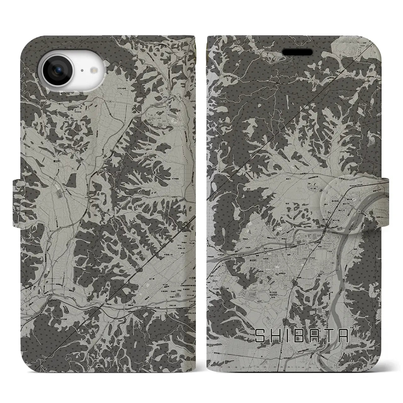 【柴田(宮城県)】地図柄iPhoneケース(手帳タイプ)