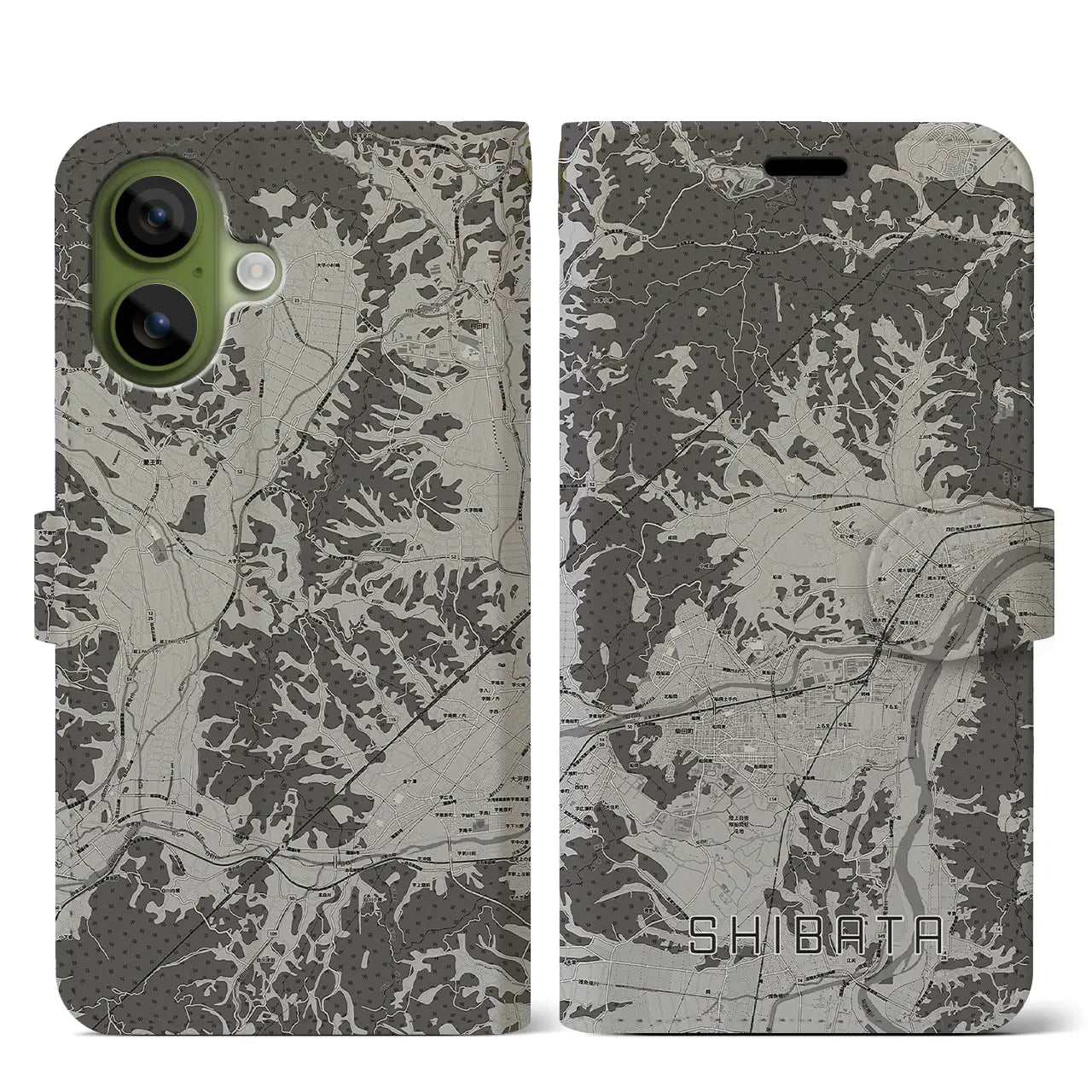 【柴田(宮城県)】地図柄iPhoneケース(手帳タイプ)