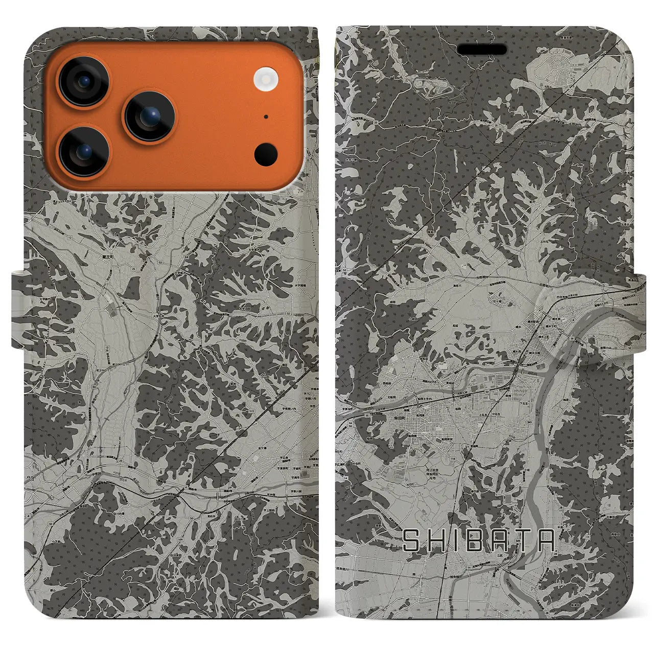 【柴田(宮城県)】地図柄iPhoneケース(手帳タイプ)