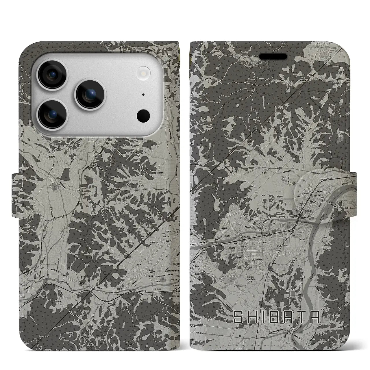 【柴田(宮城県)】地図柄iPhoneケース(手帳タイプ)