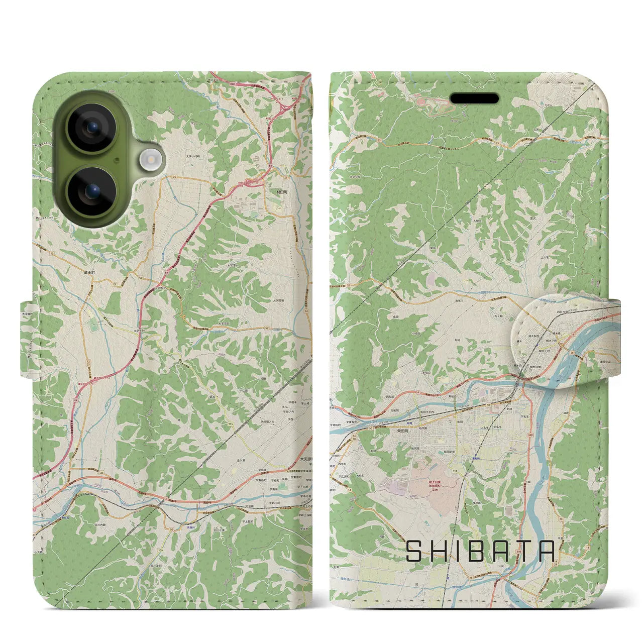 【柴田(宮城県)】地図柄iPhoneケース(手帳タイプ)