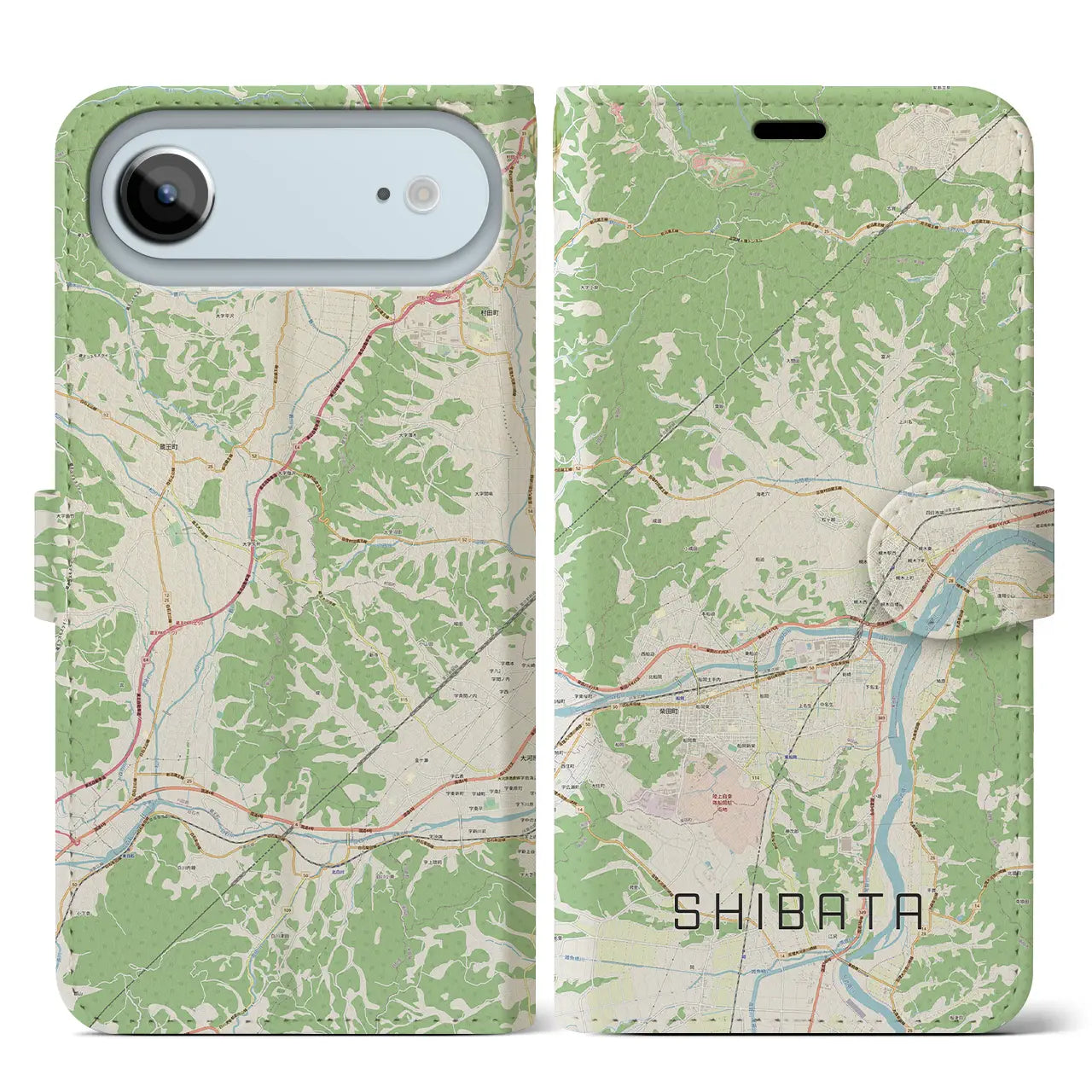 【柴田(宮城県)】地図柄iPhoneケース(手帳タイプ)