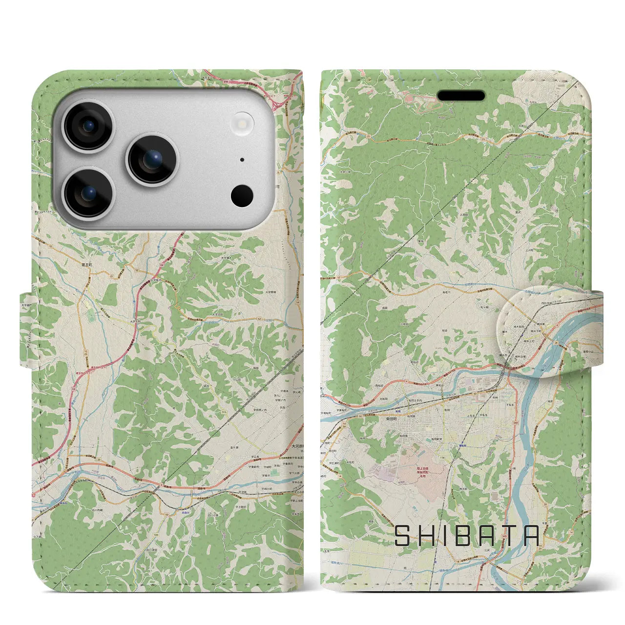 【柴田(宮城県)】地図柄iPhoneケース(手帳タイプ)