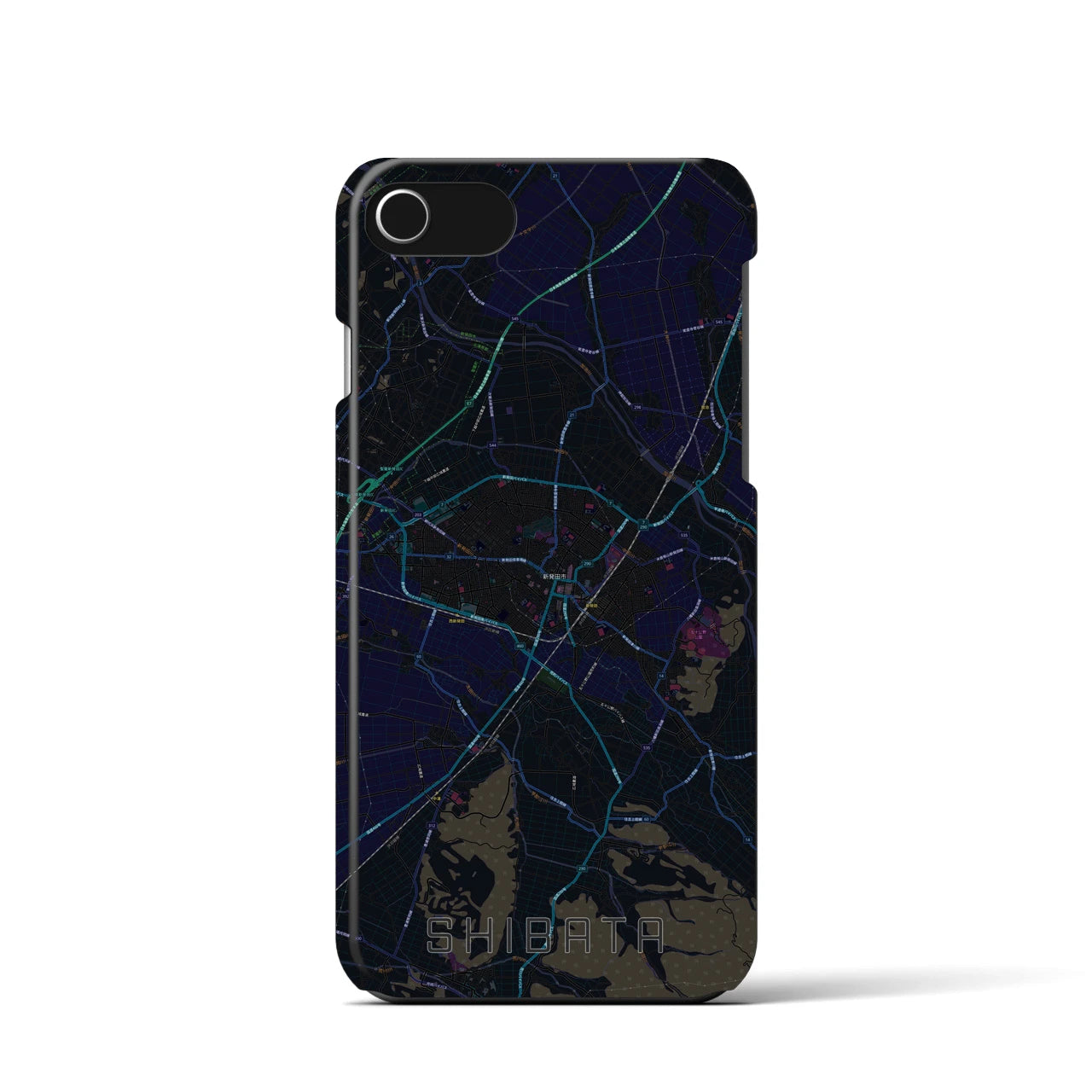 【新発田(新潟県)】地図柄iPhoneケース(バックカバータイプ)