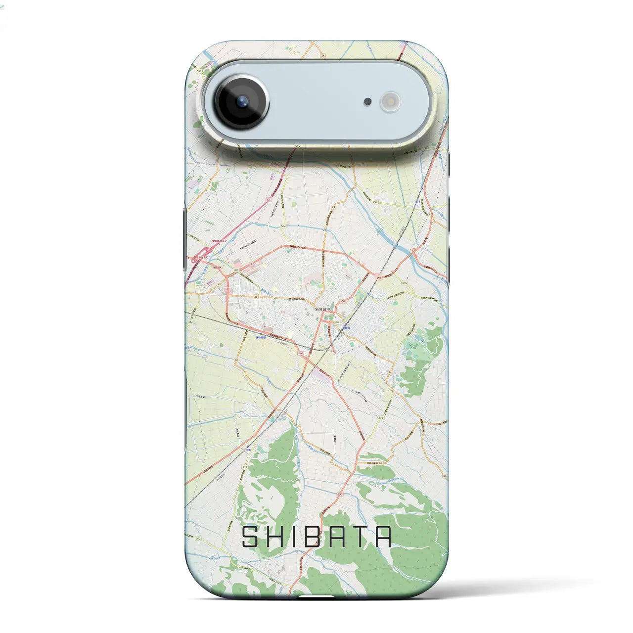 【新発田(新潟県)】地図柄iPhoneケース(バックカバータイプ)ブラック・iPhone 17 Pro Max 用