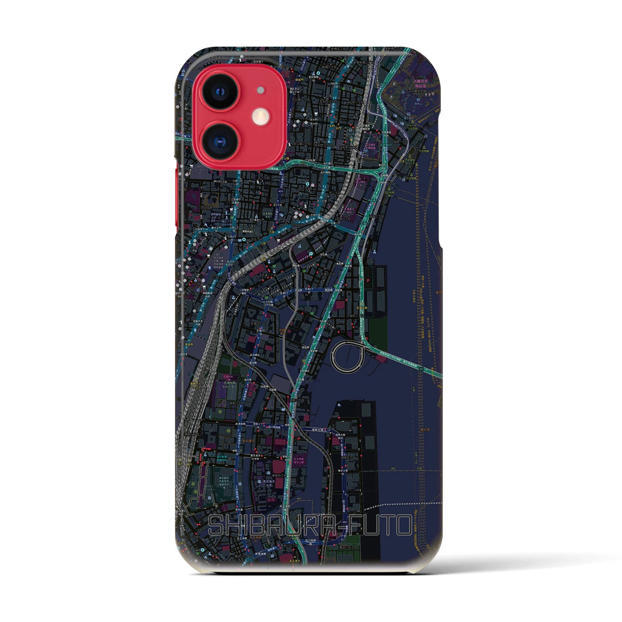 【芝浦ふ頭(東京都)】地図柄iPhoneケース(バックカバータイプ)
