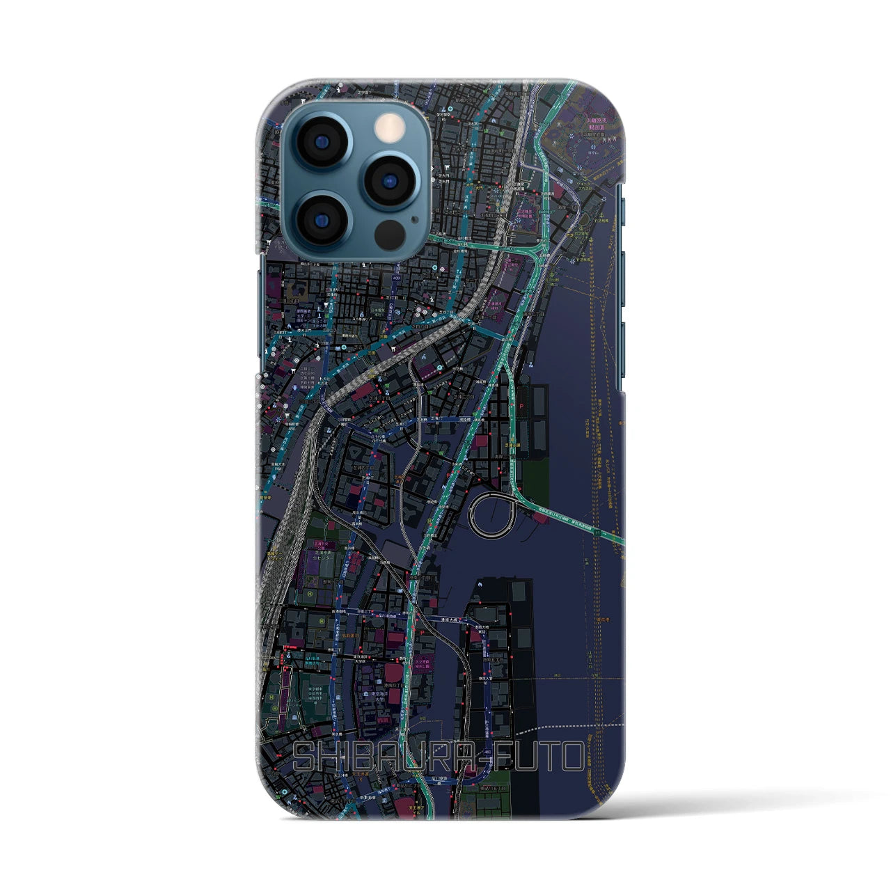 【芝浦ふ頭(東京都)】地図柄iPhoneケース(バックカバータイプ)