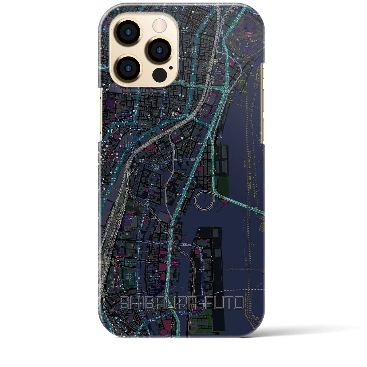 【芝浦ふ頭(東京都)】地図柄iPhoneケース(バックカバータイプ)