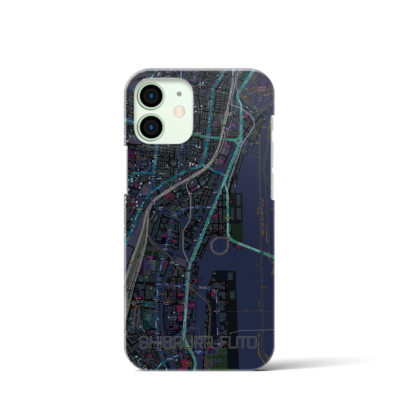 【芝浦ふ頭(東京都)】地図柄iPhoneケース(バックカバータイプ)