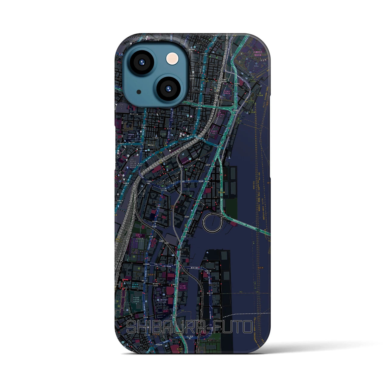 【芝浦ふ頭(東京都)】地図柄iPhoneケース(バックカバータイプ)