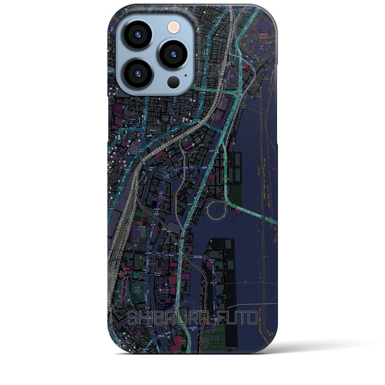 【芝浦ふ頭(東京都)】地図柄iPhoneケース(バックカバータイプ)