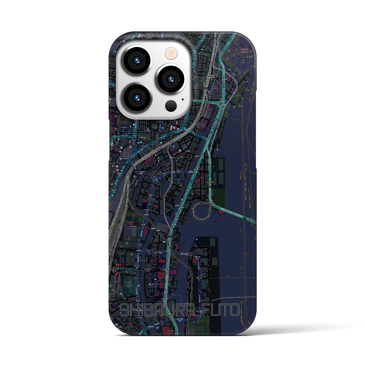 【芝浦ふ頭(東京都)】地図柄iPhoneケース(バックカバータイプ)