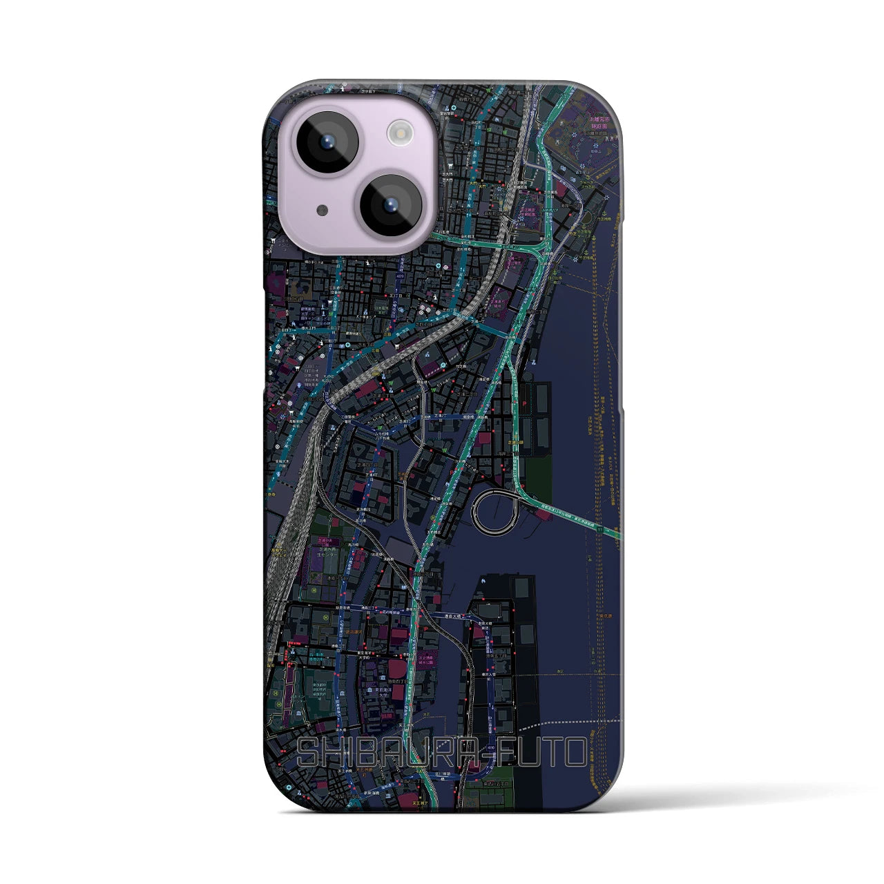 【芝浦ふ頭(東京都)】地図柄iPhoneケース(バックカバータイプ)