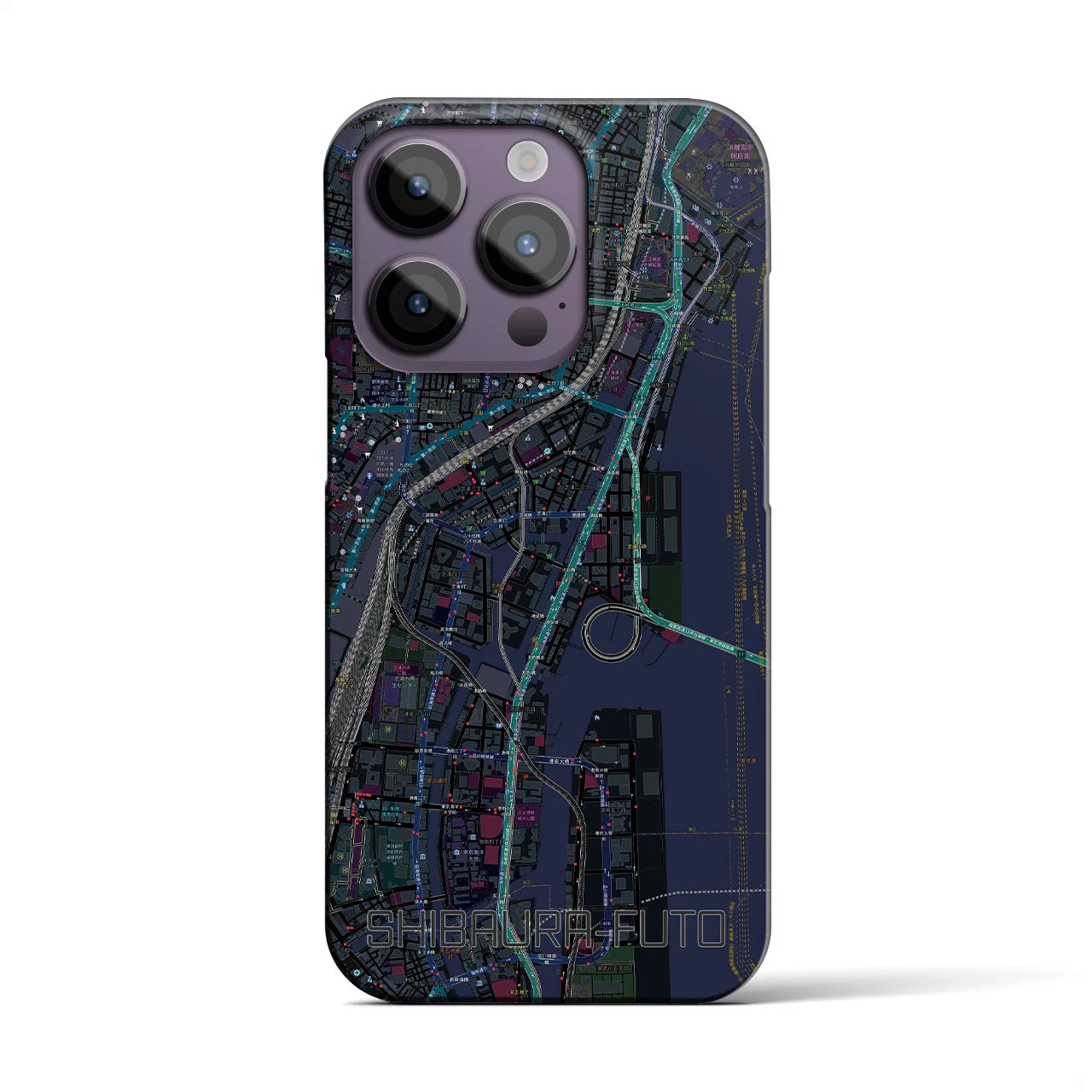 【芝浦ふ頭(東京都)】地図柄iPhoneケース(バックカバータイプ)