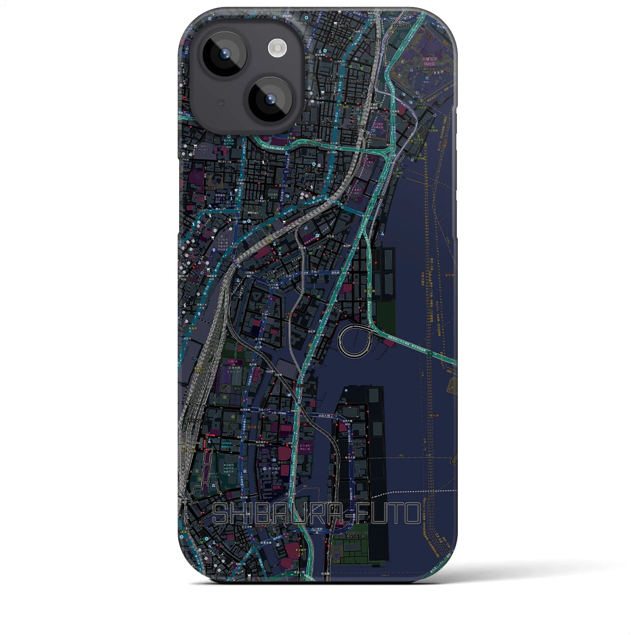 【芝浦ふ頭(東京都)】地図柄iPhoneケース(バックカバータイプ)