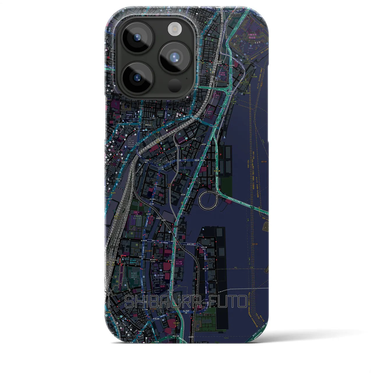 【芝浦ふ頭(東京都)】地図柄iPhoneケース(バックカバータイプ)
