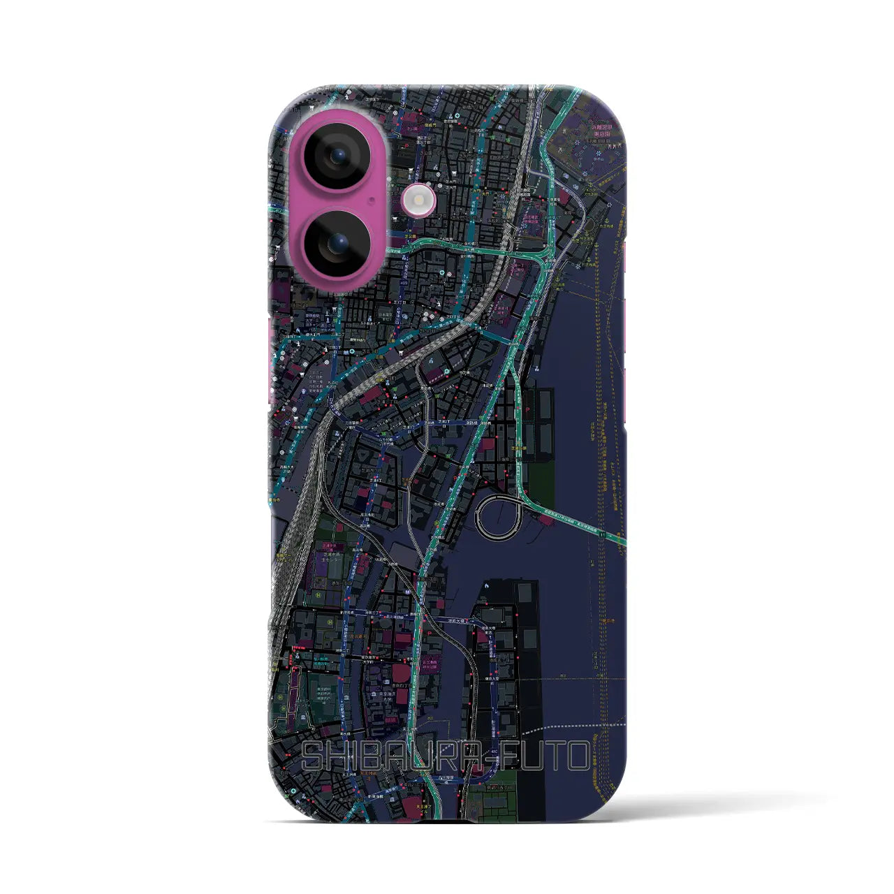 【芝浦ふ頭(東京都)】地図柄iPhoneケース(バックカバータイプ)