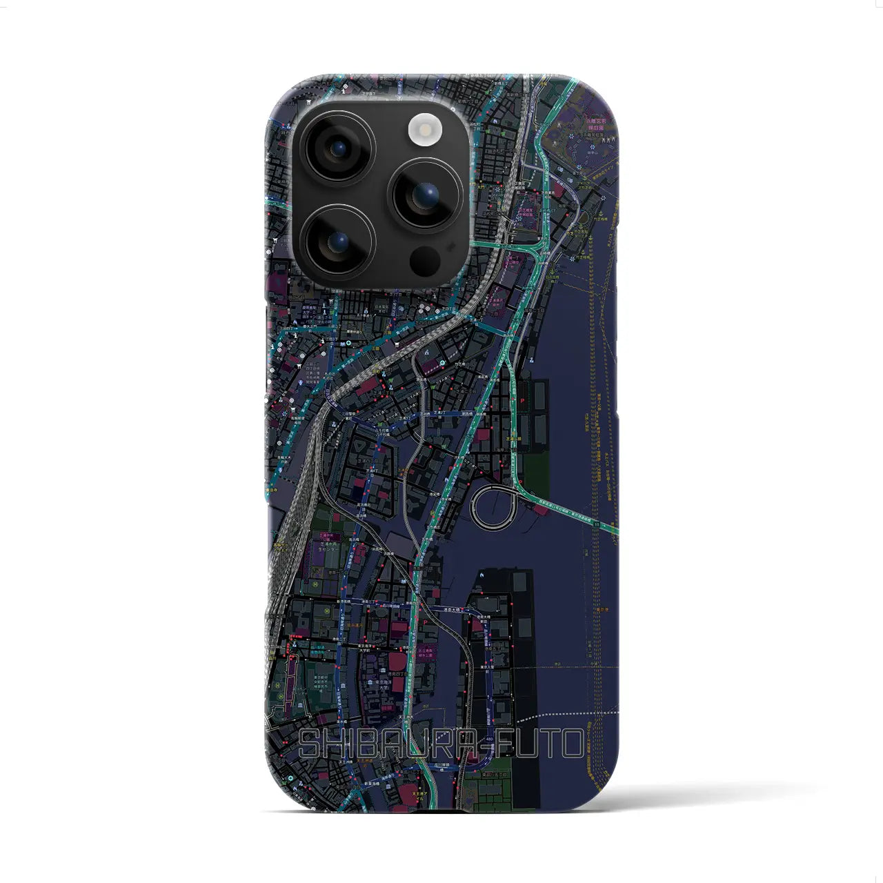 【芝浦ふ頭(東京都)】地図柄iPhoneケース(バックカバータイプ)