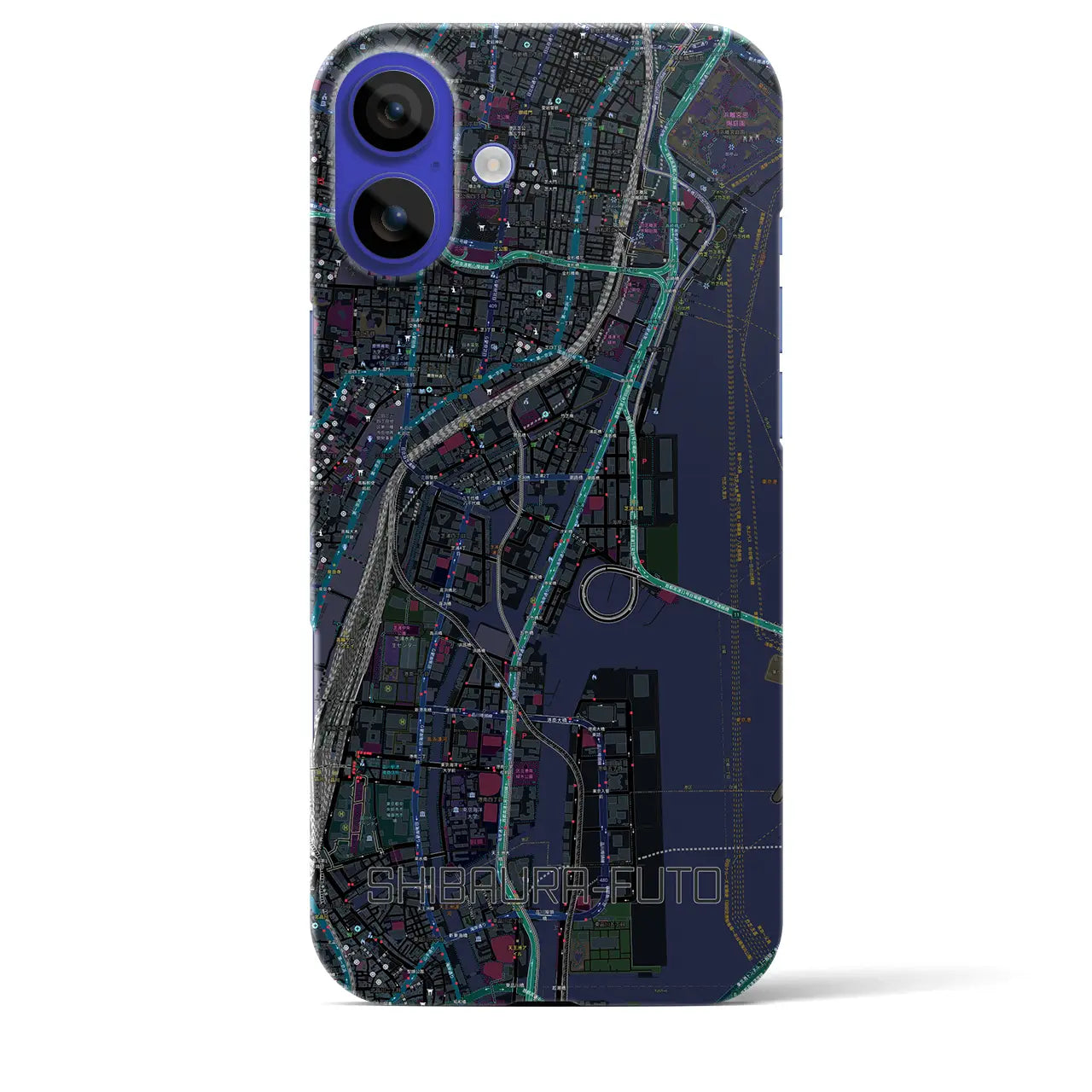 【芝浦ふ頭(東京都)】地図柄iPhoneケース(バックカバータイプ)