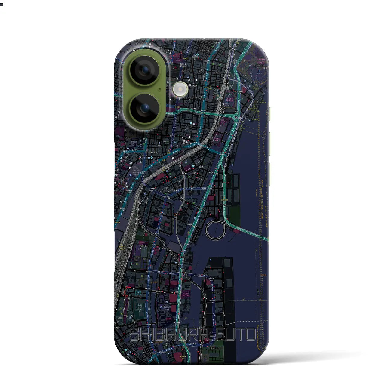 【芝浦ふ頭(東京都)】地図柄iPhoneケース(バックカバータイプ)