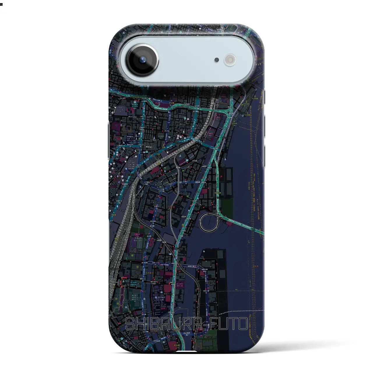 【芝浦ふ頭(東京都)】地図柄iPhoneケース(バックカバータイプ)