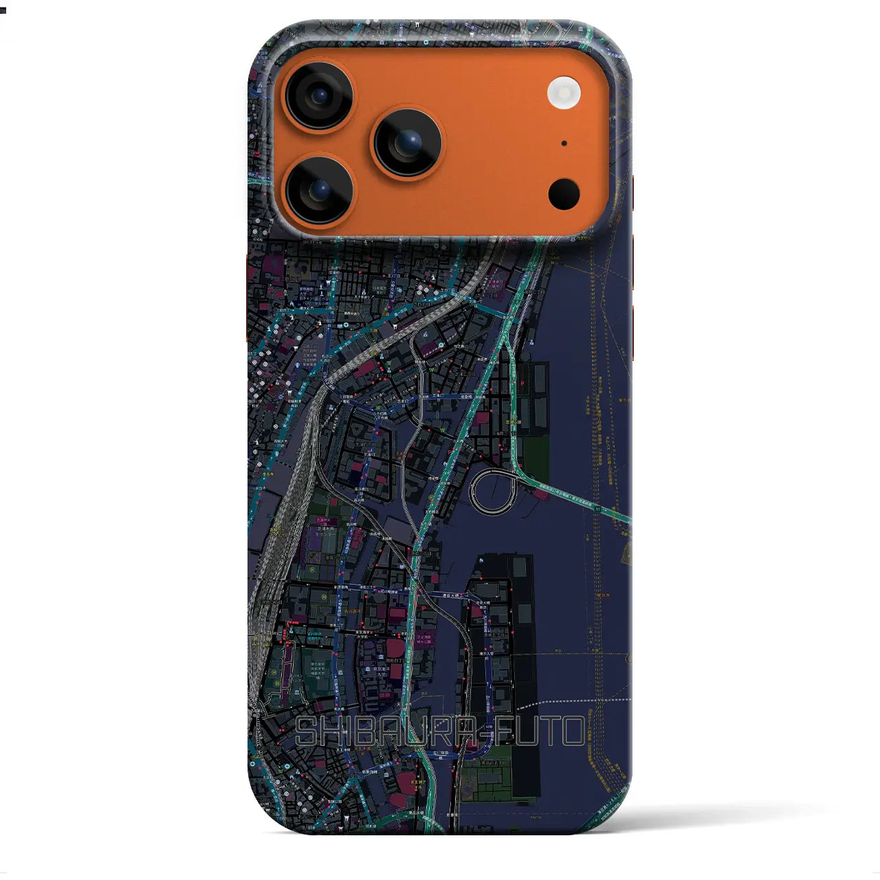 【芝浦ふ頭(東京都)】地図柄iPhoneケース(バックカバータイプ)
