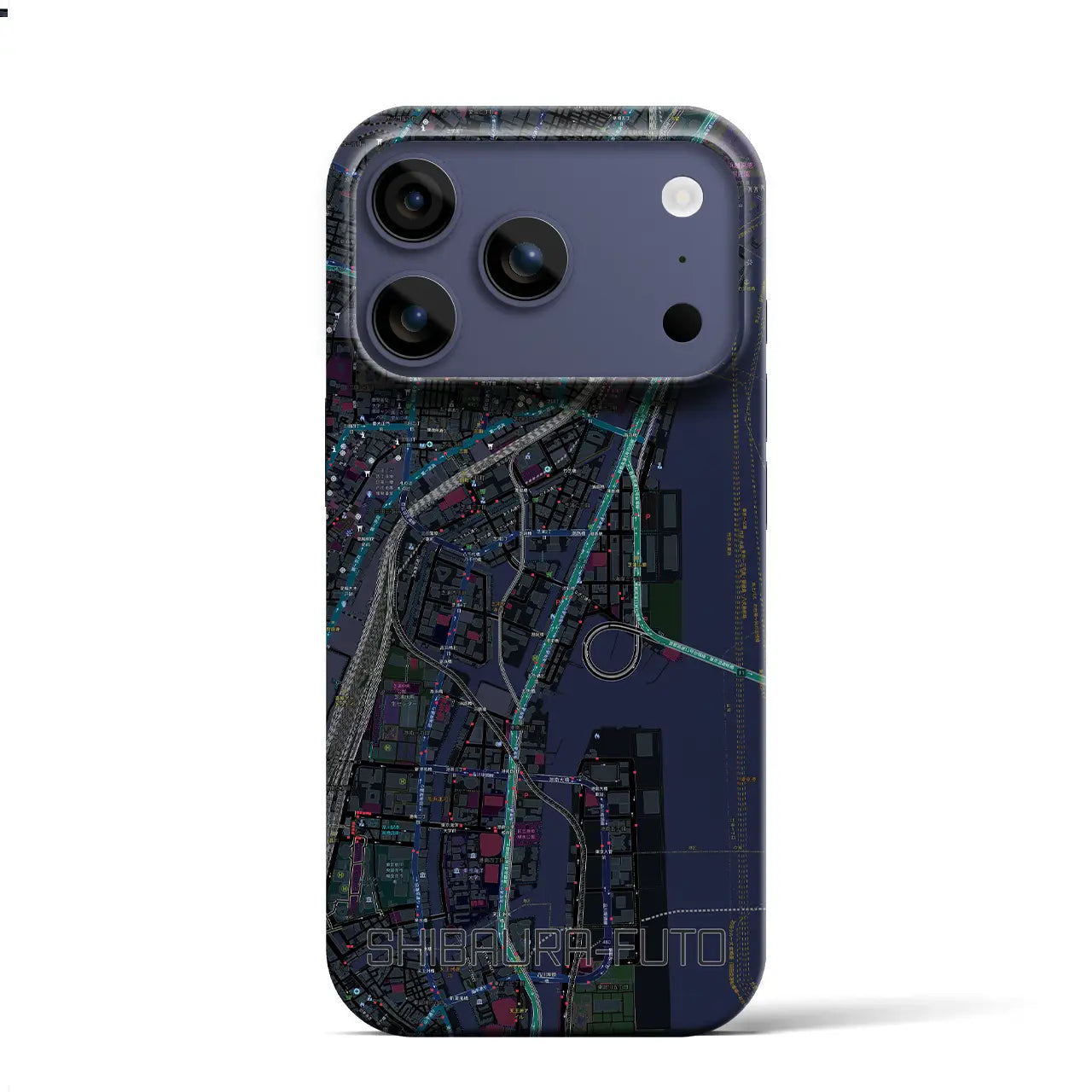 【芝浦ふ頭(東京都)】地図柄iPhoneケース(バックカバータイプ)