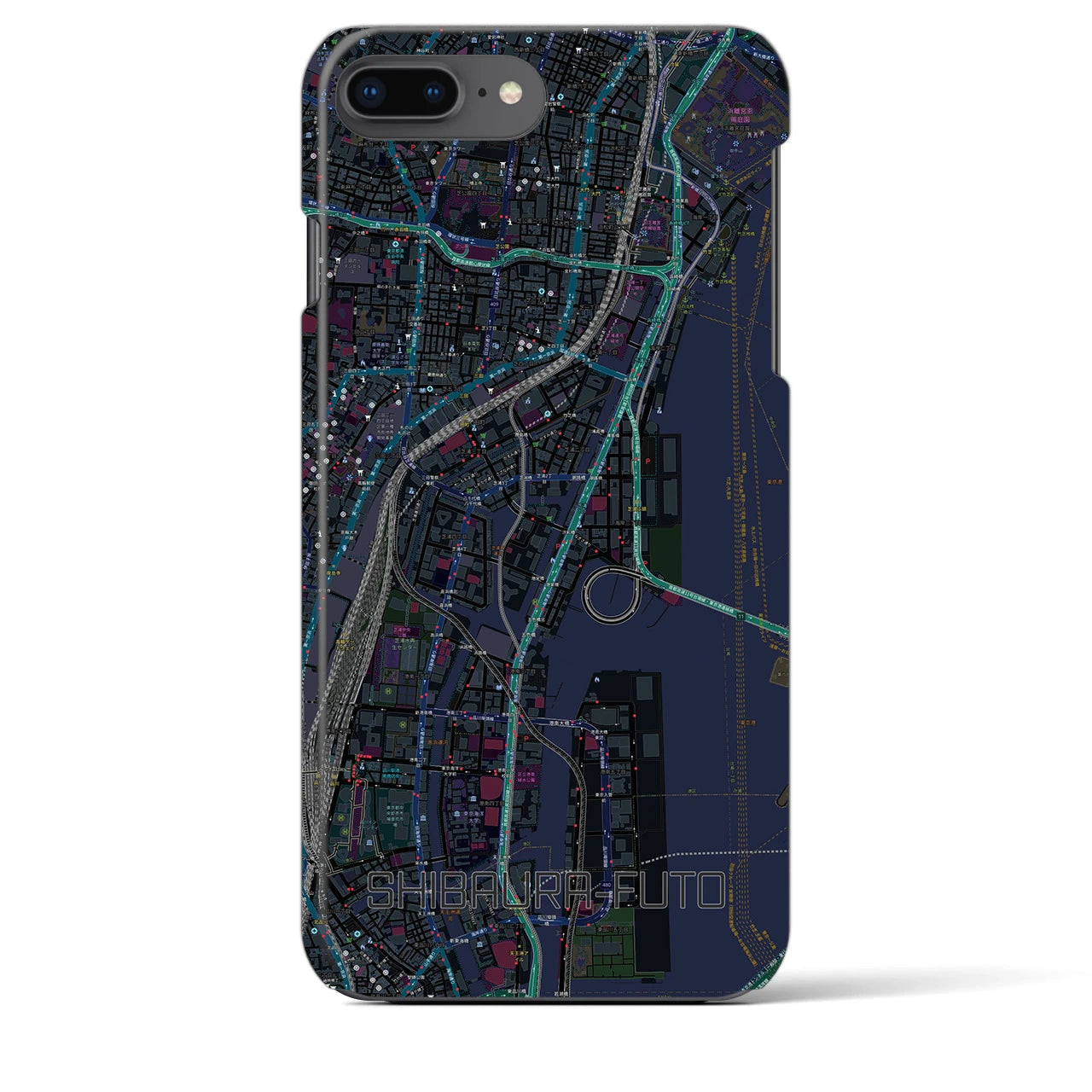 【芝浦ふ頭(東京都)】地図柄iPhoneケース(バックカバータイプ)