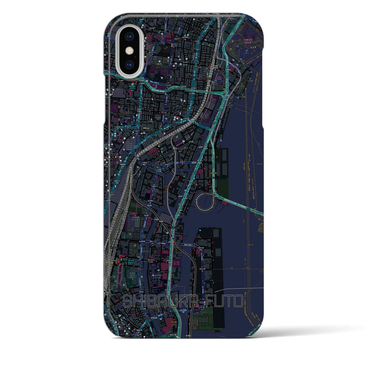 【芝浦ふ頭(東京都)】地図柄iPhoneケース(バックカバータイプ)